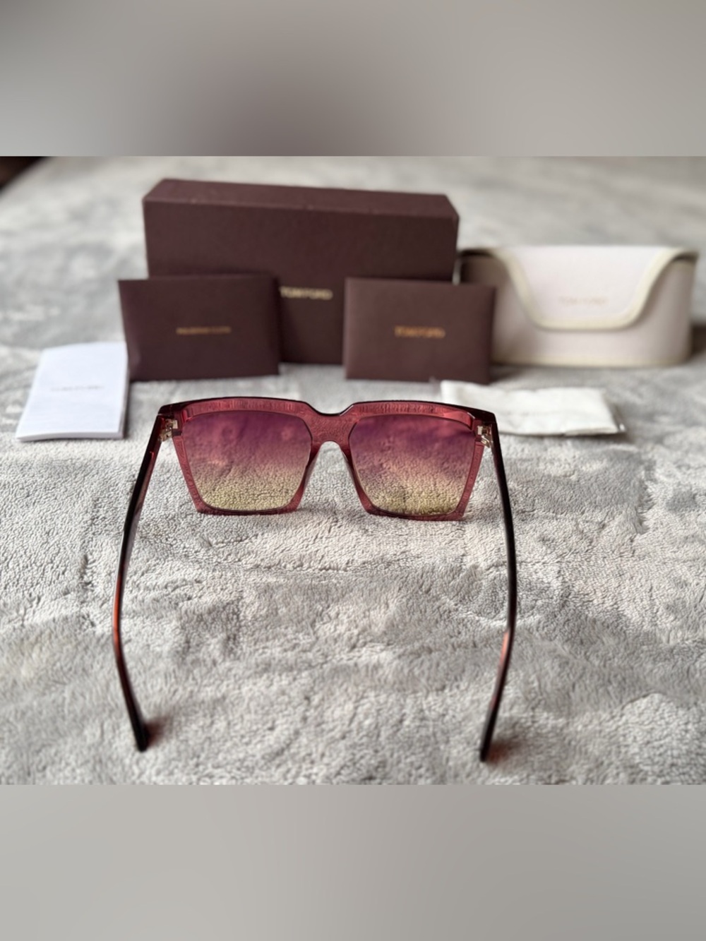 Tom Ford FT0764 69T Sabrina Square Sunglasses with Gradient Lens - Picture 2 of 10